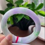紫罗兰飘绿宽边正圈手镯